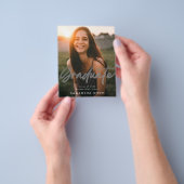 Budget White Brush Graduation Announcement Photo チラシ (手)