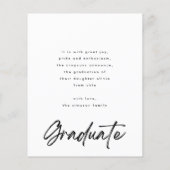 Budget White Brush Graduation Announcement Photo チラシ (裏面)