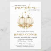 BUDGET White Pumpkins TWINS Baby Shower Invitation チラシ (正面)