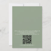 Budget Wildflower Boho Sage Green QR Code Wedding 招待状 (裏面)