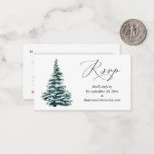 Budget Winter Crismas Tree 2SM Meal出欠確認メモ ノートカード (正面/裏面インサイチュ)