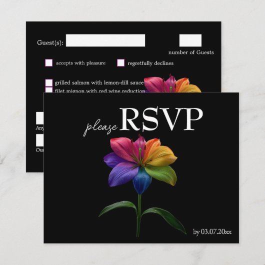 🌈 Budget with menu RSVP Technicolor Love  (正面/裏面)