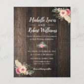 BUDGET Woodテクスチかわいらしャのピンクのフローラ結婚ズ (正面)