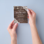 Budget Wood, Lace & Lights Save the Date V2 Photo チラシ (手)