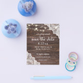 Budget Wood, Lace & Lights Save the Date V2 Photo チラシ (シングル)
