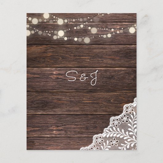 Budget Wood, String Lights & Laceメニュー チラシ (裏面)