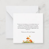 Budget Woodland モダン Baby Showerありがとう写真 ノートカード (裏面)