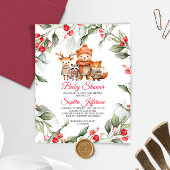 Budget Woodland Animals Baby Shower Invitation