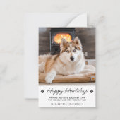 Budgeth Happy Holidays From The Dog Cute Pet Photo ノートカード (正面)