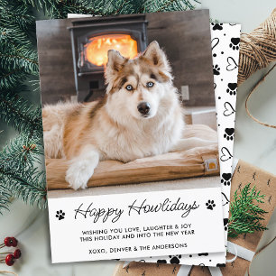 Budgeth Happy Holidays From The Dog Cute Pet Photo ノートカード