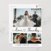 Budget's 結婚 Thank You 3 Photo Collageはがき ポストカード (正面/裏面)