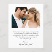 Budget's Thank 結婚 You Script Photo Collage Card (裏面)