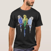 Budgieのセキセイインコのグリッター Tシャツ (正面)