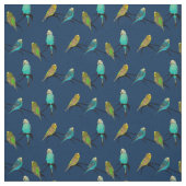 Budgieの逆上の生地(海軍) ファブリック (見本)