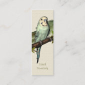 Budgieの青い細いしおり スキニー名刺 (正面)