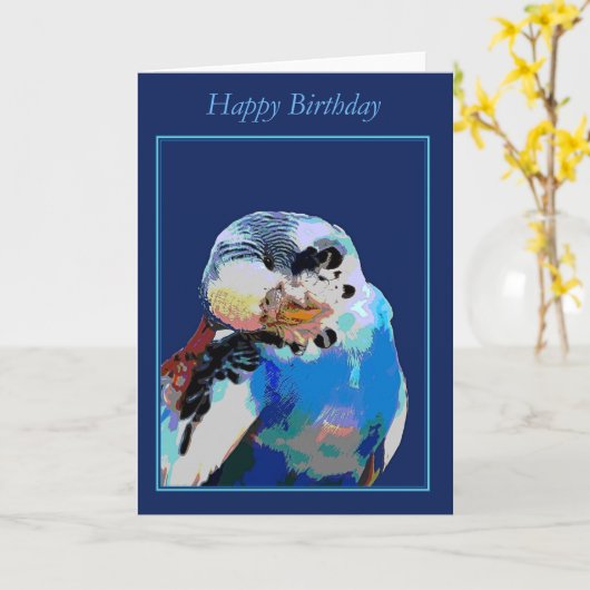 Budgieは傷のハッピーバースデーカードがほしいと思います カード (黄色い花)