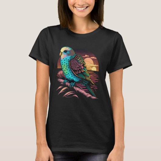 Budgie Beach Budgerigar Parakeet Bird Summer 2 Tシャツ (正面)