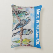Budgie Budgerigar Bird Made In Melbourne Birds アクセントクッション (裏面(縦))