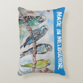 Budgie Budgerigar Bird Made In Melbourne Birds アクセントクッション (正面(垂直))