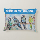 Budgie Budgerigar Bird Made In Melbourne Birds アクセントクッション (裏面)