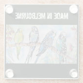 Budgie Budgerigar Bird Made In Melbourne Birds ガラスコースター (裏面)