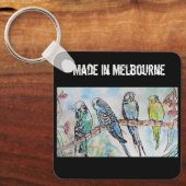 Budgie Budgerigar Bird Made In Melbourne Birds キーホルダー (正面)