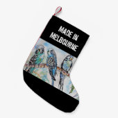 Budgie Budgerigar Bird Made In Melbourne Birds スモールクリスマスストッキング (正面 (吊り時))