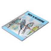 Budgie Budgerigar Bird Made In Melbourne Birds ノートブック (左側)