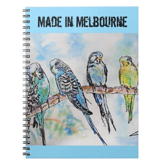 Budgie Budgerigar Bird Made In Melbourne Birds ノートブック (正面)
