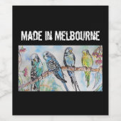 Budgie Budgerigar Bird Made In Melbourne Birds ワインラベル (シングルラベル)