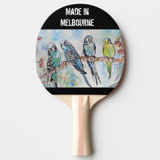 Budgie Budgerigar Bird Made In Melbourne Birds 卓球ラケット (正面)
