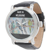 Budgie Budgerigar Bird Made In Melbourne Birds 腕時計 (アングル)