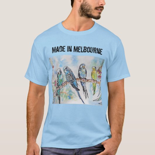 Budgie Budgerigar Bird Melbourne T Shirt製 Tシャツ (正面)