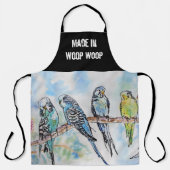 Budgie Budgerigar Birs Made In Woop Woop Aussie エプロン (正面)