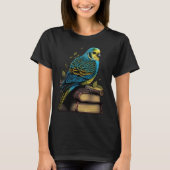 Budgie Budgerigar Book Parakeet Bird Bookworm Read Tシャツ (正面)
