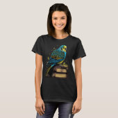 Budgie Budgerigar Book Parakeet Bird Bookworm Read Tシャツ (正面フル)