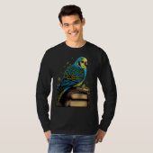 Budgie Budgerigar Book Parakeet Bird Bookworm Read Tシャツ (正面フル)