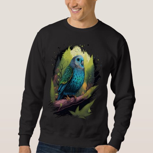Budgie Budgerigar Parakeet Bird Nature Birdwatchin スウェットシャツ (正面)