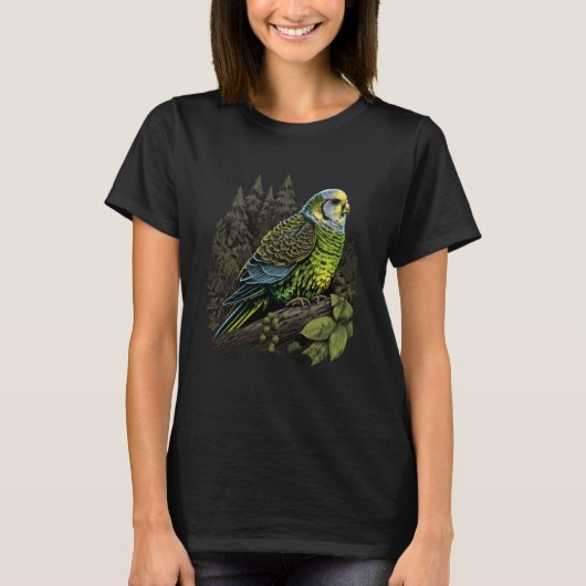Budgie Budgerigar Parakeet Bird Nature Birdwatchin Tシャツ (正面)