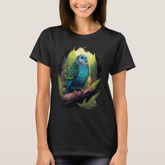 Budgie Budgerigar Parakeet Bird Nature Birdwatchin Tシャツ (正面)