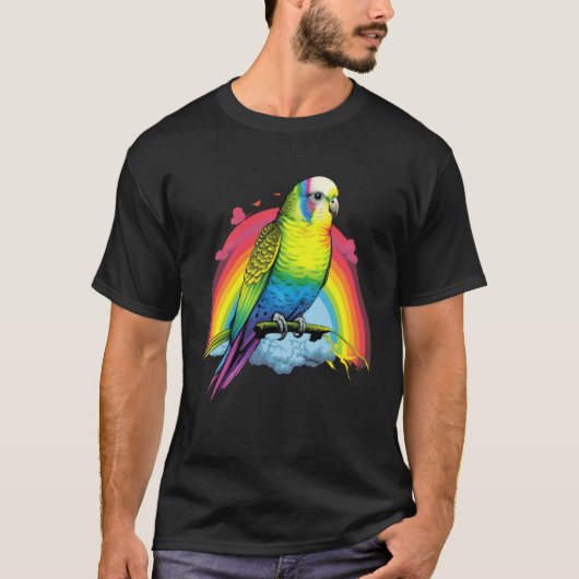 Budgie Budgies Birds Rainbow Budgerigar Parakeet   Tシャツ (正面)
