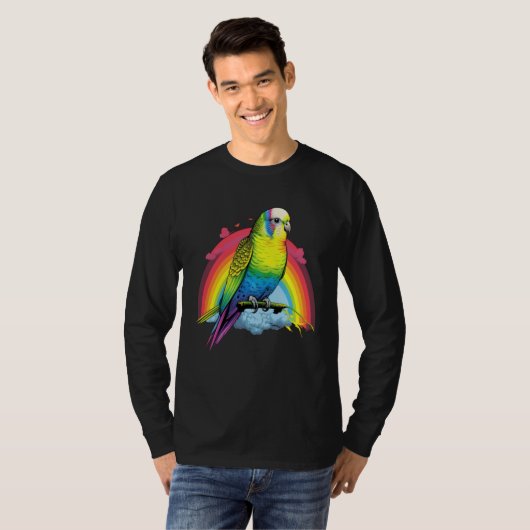 Budgie Budgies Birds Rainbow Budgerigar Parakeet   Tシャツ (正面フル)