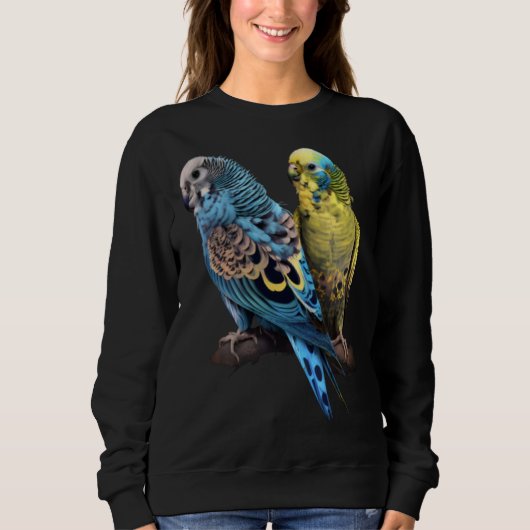 Budgie Budgies Budgerigar Parakeet Birds Birdwatch スウェットシャツ (正面)