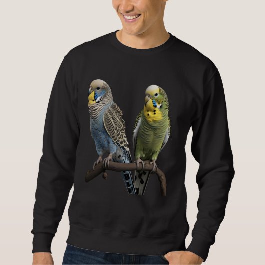 Budgie Budgies Budgerigar Parakeet Birds Birdwatch スウェットシャツ (正面)