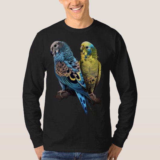 Budgie Budgies Budgerigar Parakeet Birds Birdwatch Tシャツ (正面)