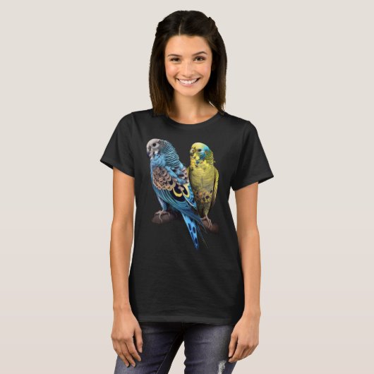 Budgie Budgies Budgerigar Parakeet Birds Birdwatch Tシャツ (正面フル)