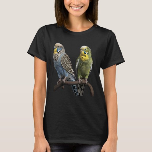 Budgie Budgies Budgerigar Parakeet Birds Birdwatch Tシャツ (正面)