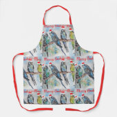 Budgie Budgies Merry Budgiemas Christmas Stocking エプロン (正面)