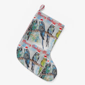 Budgie Budgies Merry Budgiemas Christmas Stocking スモールクリスマスストッキング (正面 (吊り時))