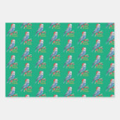 Budgie Christmas Wrapping Paper ラッピングペーパーシート (正面3)